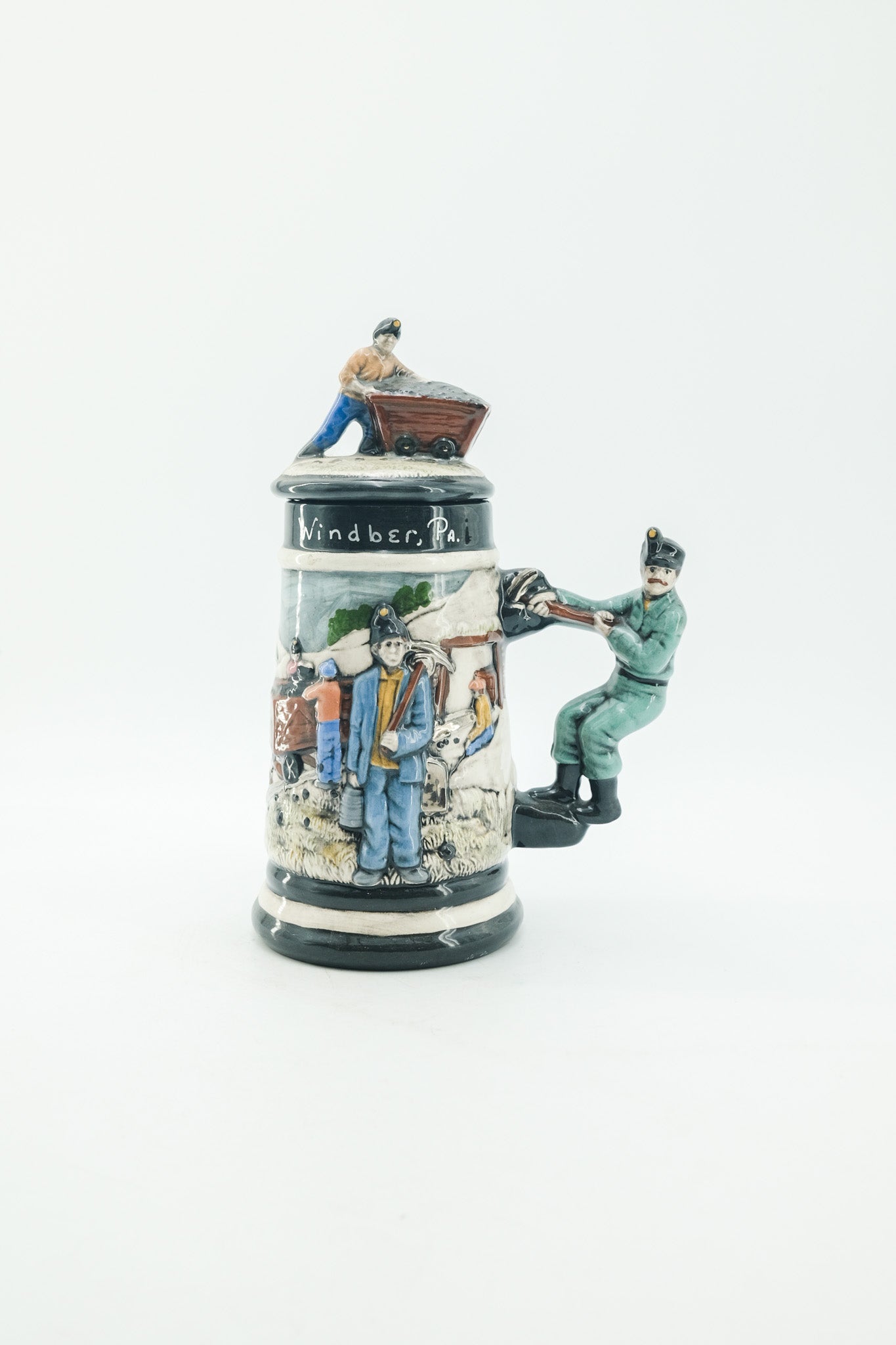 Windber Pa. Ceramic Beer Stein / ウィンバー 炭鉱夫モチーフ 陶器製