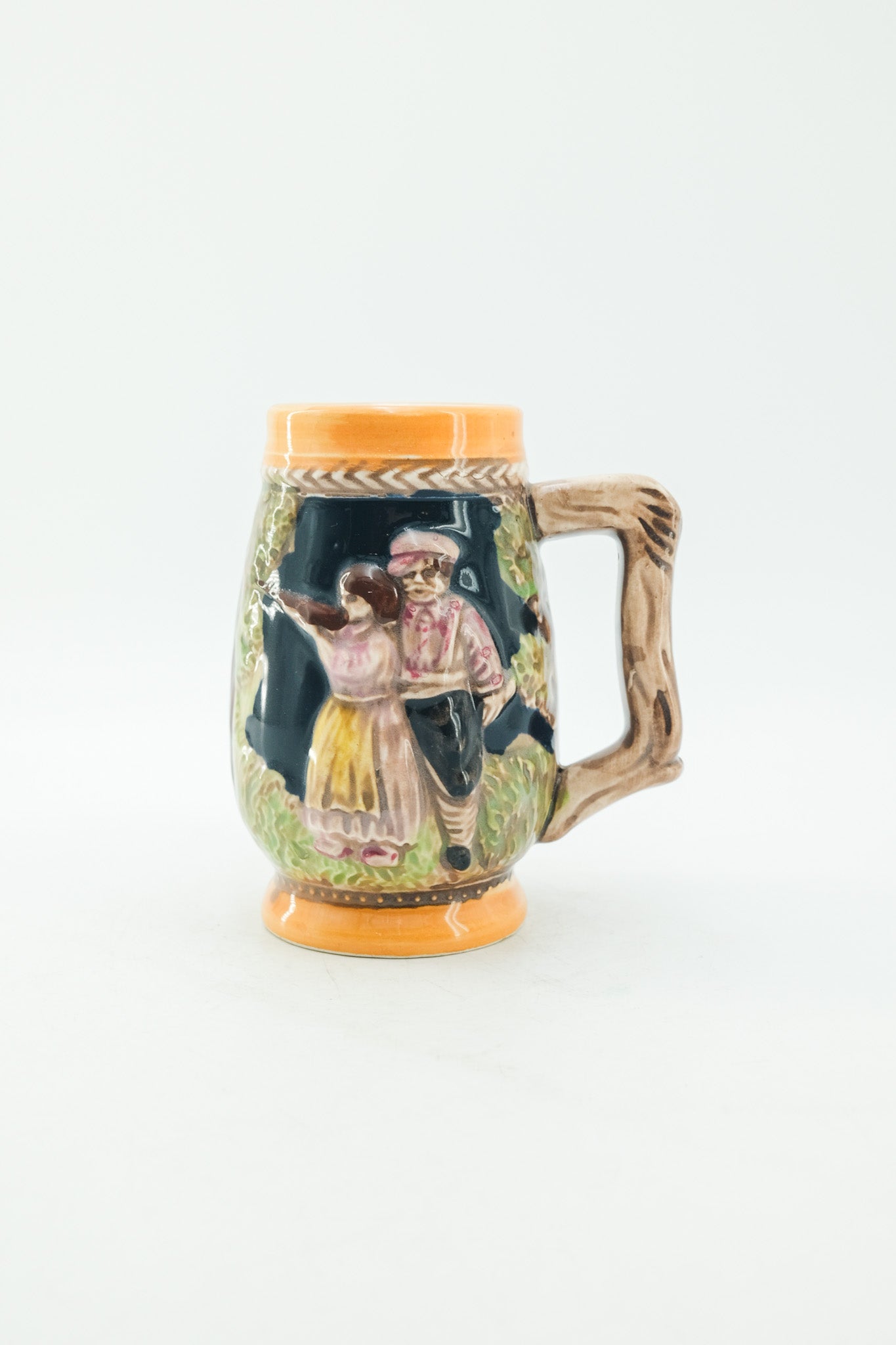 限定作品 ピストルと熊 スイス ヴィンテージ ステンドグラス 激レア Vintage German Beer Stein (WIESBADEN HAUS) / ヴィンテージ ドイツ製