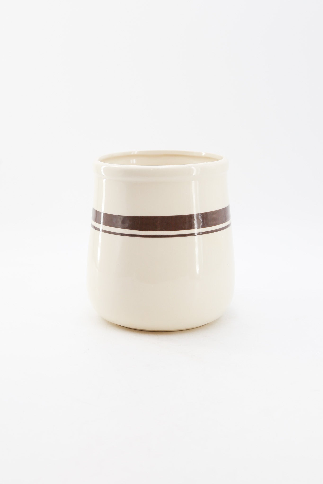 McCoy Brown Banded Stoneware Pot / マッコイ 陶器プランター ポット