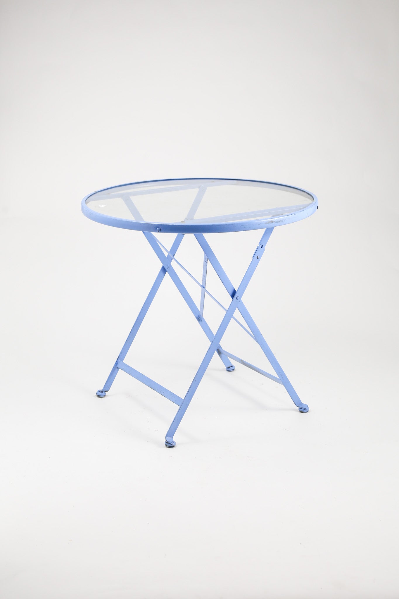 Folding Cafe Table with Glass Top / ガラス天板 フォールディング
