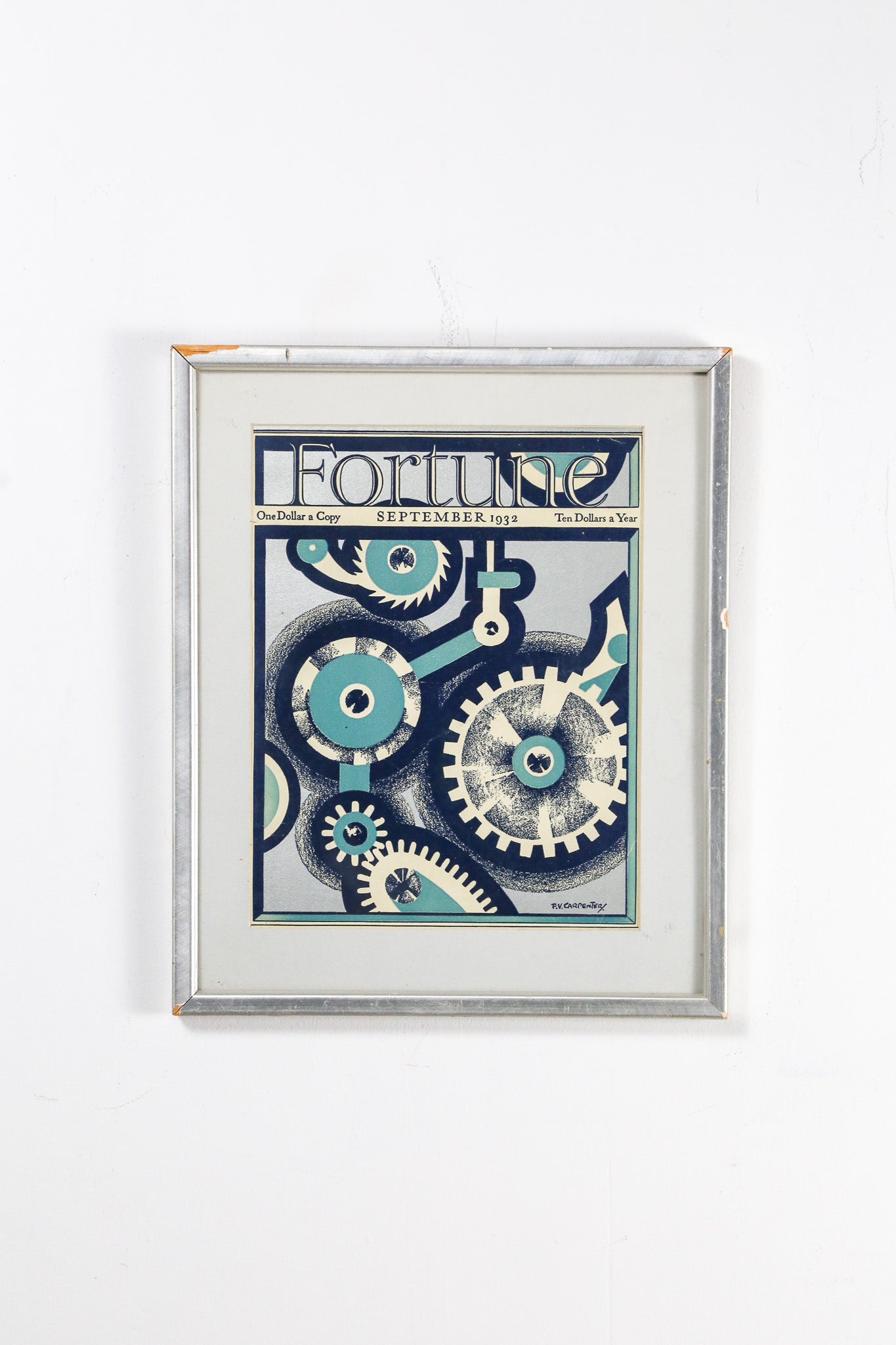 【アンティーク】雑誌 Fortune 壁掛け オブジェ 表紙デザイン 飾り物 Fortune Magazine Cover Art (September 1932) / フォーチュン誌 表紙