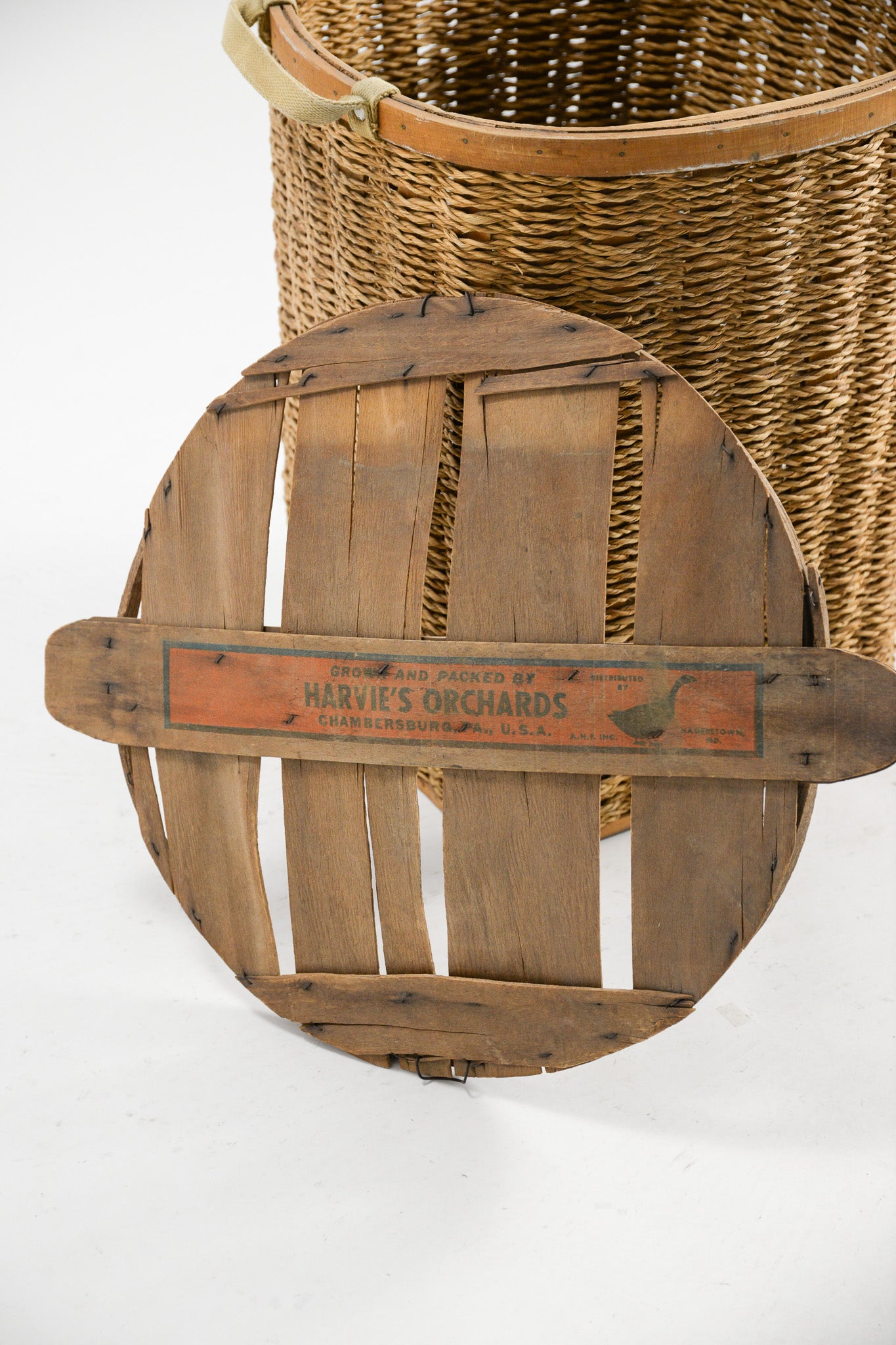 Woven Orchard Basket with Harvie's Orchards Lid / ハービーズ・オーチャードバスケット