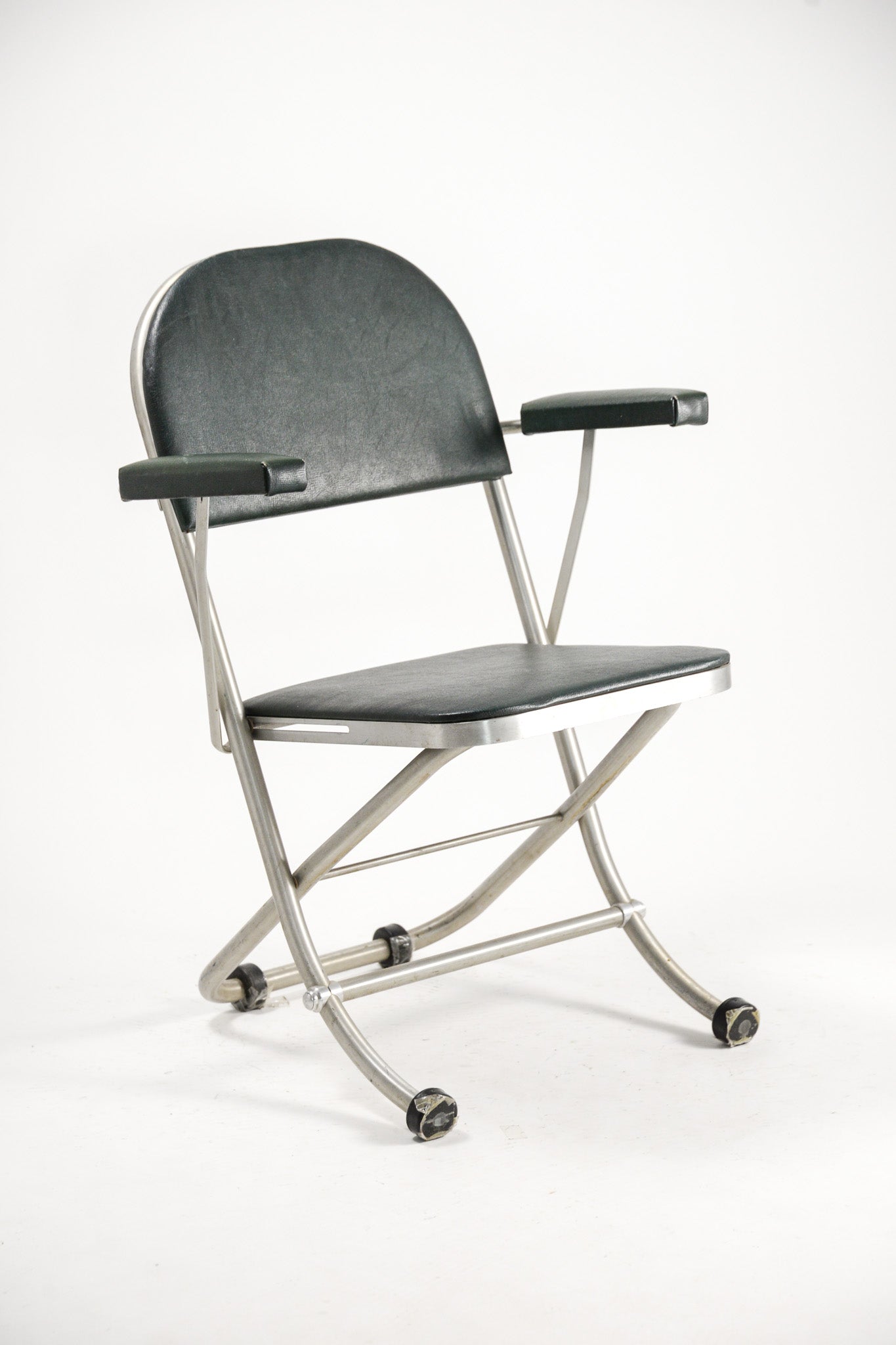 Green Fabric Folding Chair / 緑ファブリック 折りたたみイス
