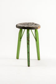 Wooden Stool with Green Legs / 木製スツール（脚ミドリ）
