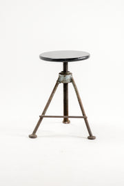 Industrial Height Adjustable Stool / 黒天板スツール（脚メタル・昇降）