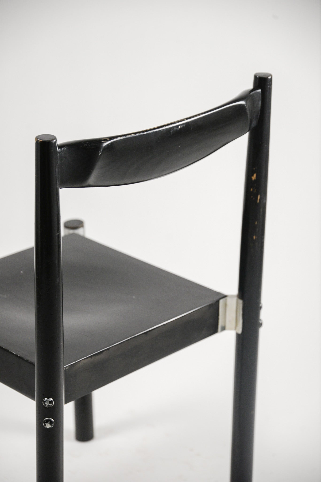 Vintage Black Lacquer Wood Chair / ヴィンテージ ブラックラッカー ウッドチェア