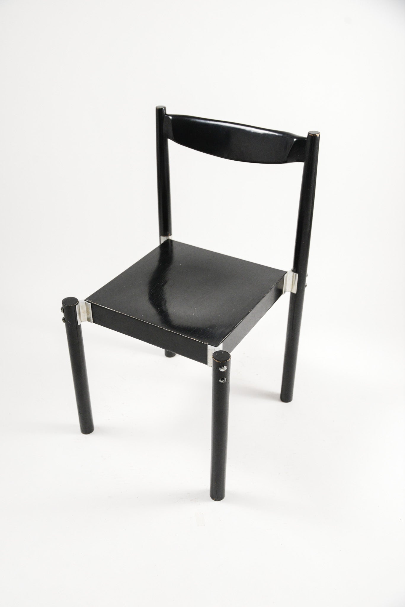 Vintage Black Lacquer Wood Chair / ヴィンテージ ブラックラッカー ウッドチェア