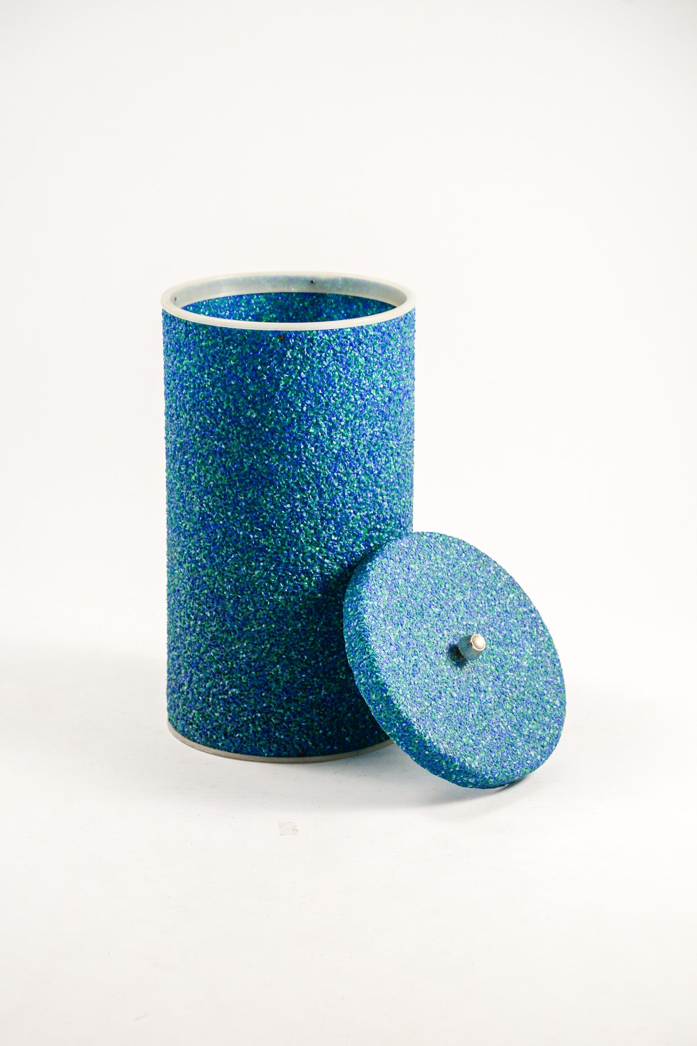 Blue Cylindrical Lidded Box / ブルー円筒フタ付きBOX