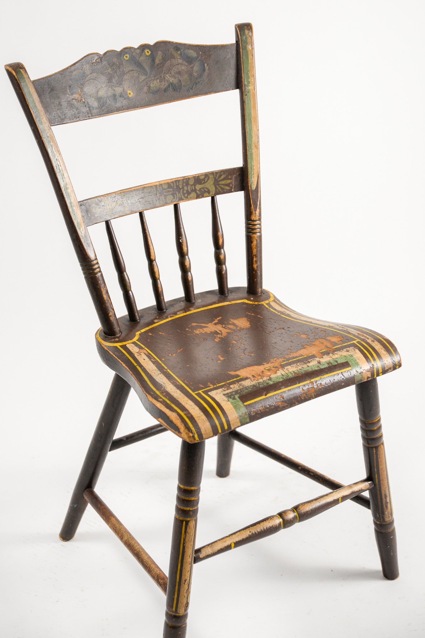 Antique Hand-Painted Spindle Chair / アンティーク ハンドペイント スピンドルチェア