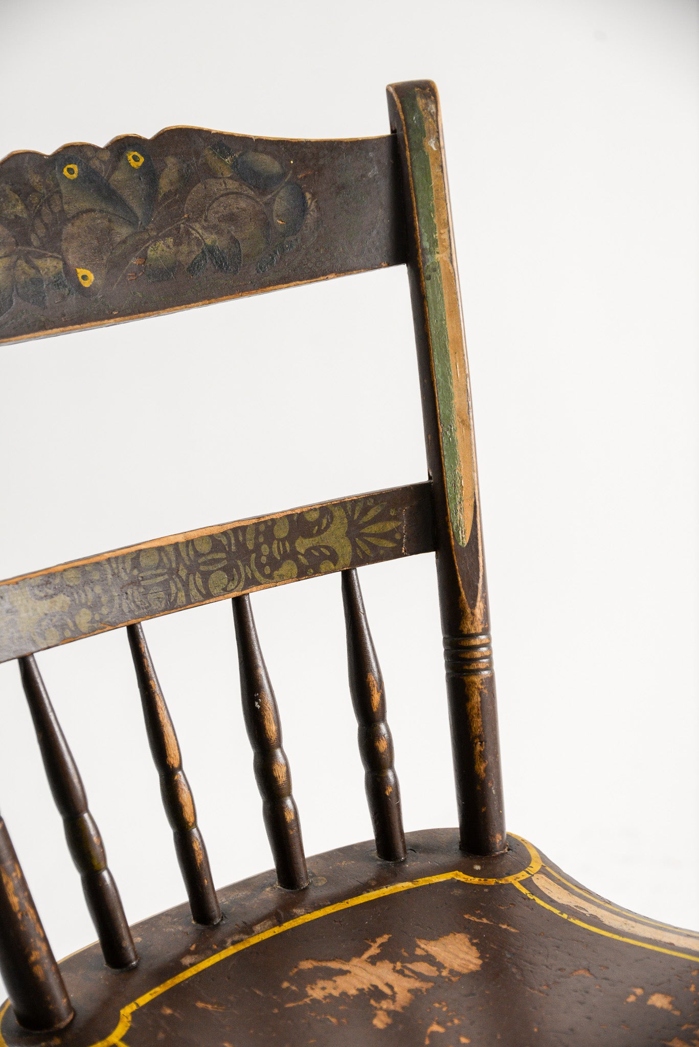 Antique Hand-Painted Spindle Chair / アンティーク ハンドペイント スピンドルチェア