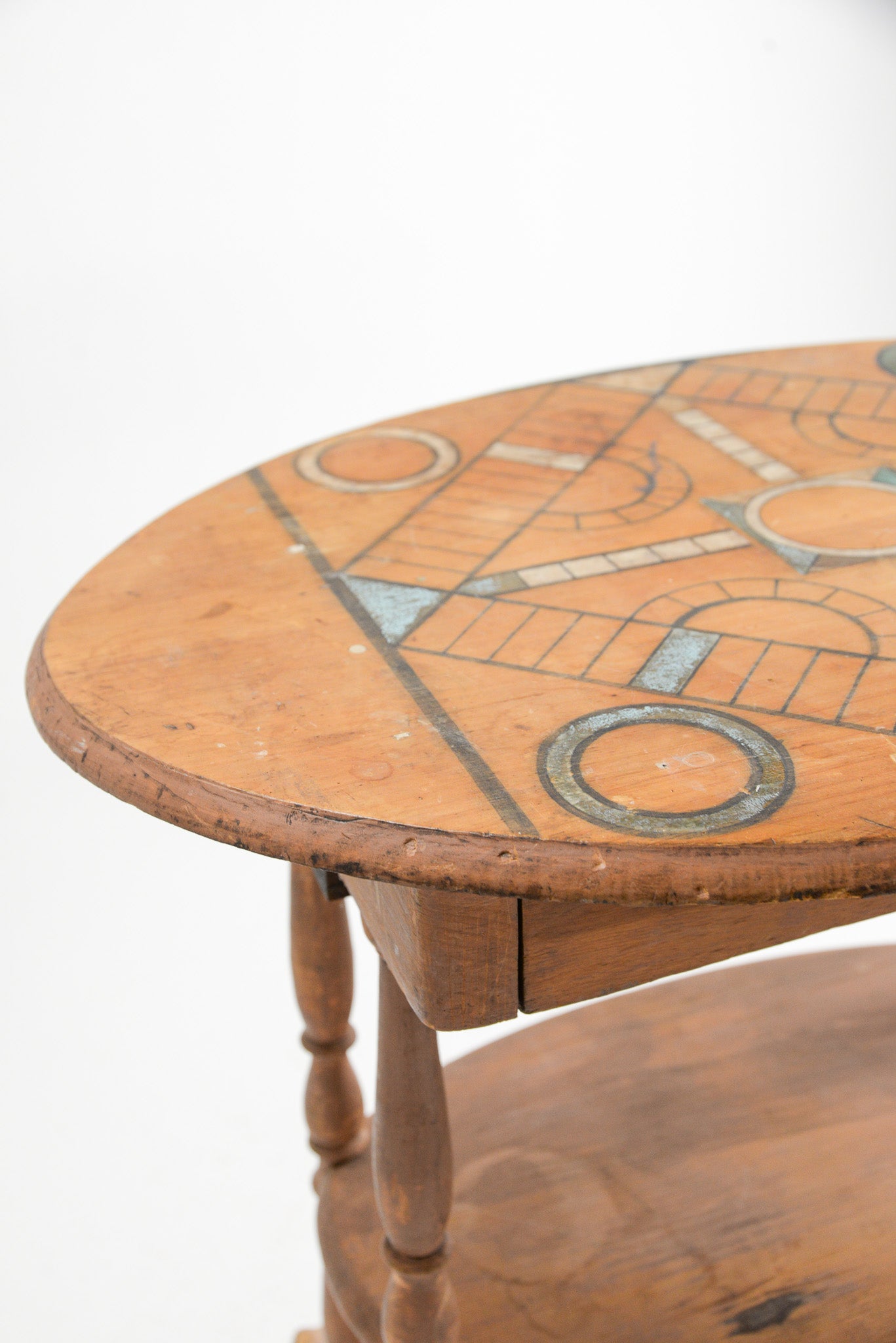 Antique Games Table with Hand-Painted Top / アンティーク ゲームテーブル（ハンドペイント）