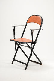 Metal Folding Chair with Armrests / メタルフレーム折りたたみ椅子