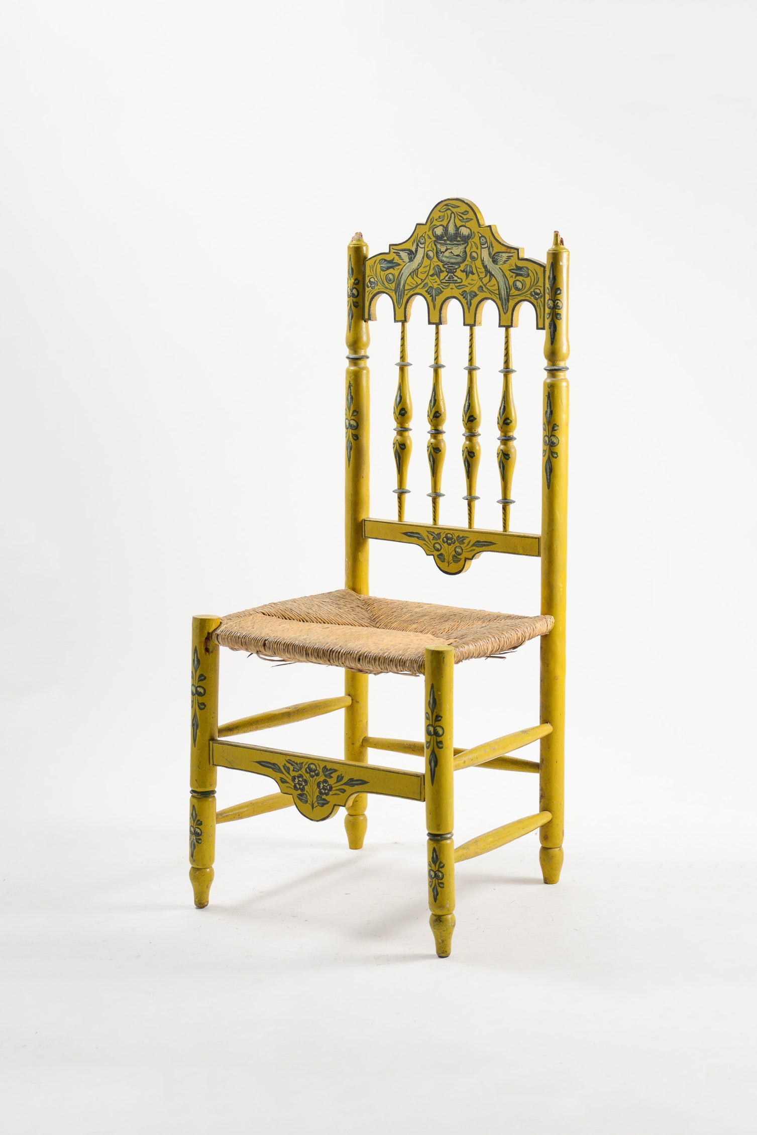 Bird Painted Chair / 鳥のペイントチェア (イエロー)