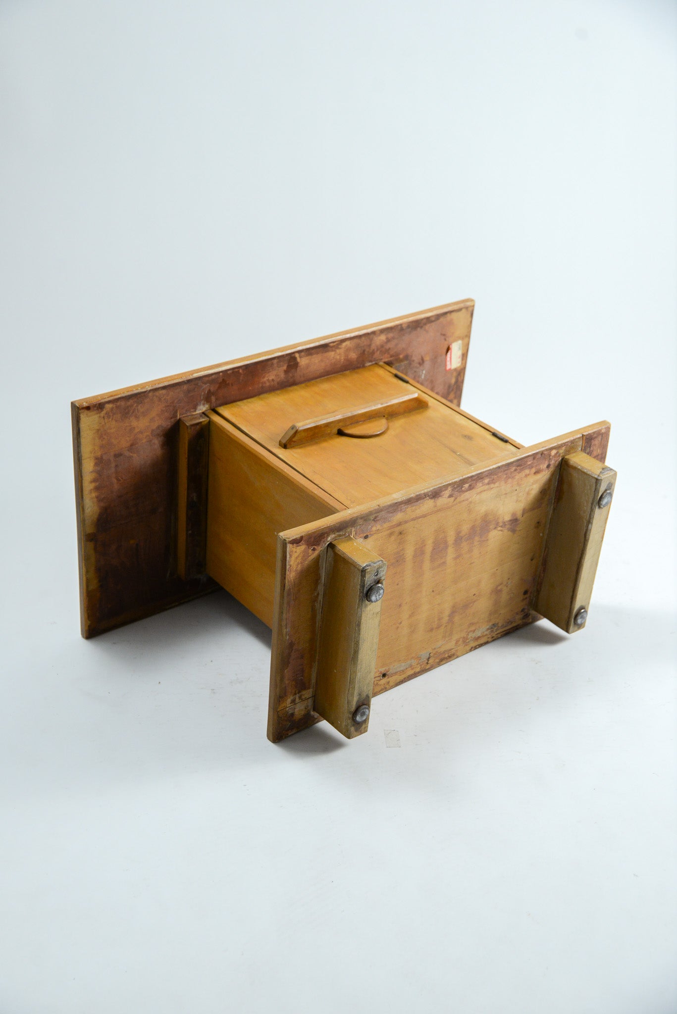 Wooden Side Table with Cabinet / 収納付きサイドテーブル