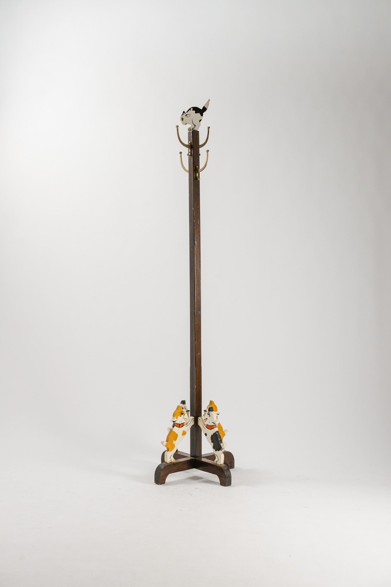 Animal Motif Wooden Coat Rack / 犬猫 コートラック