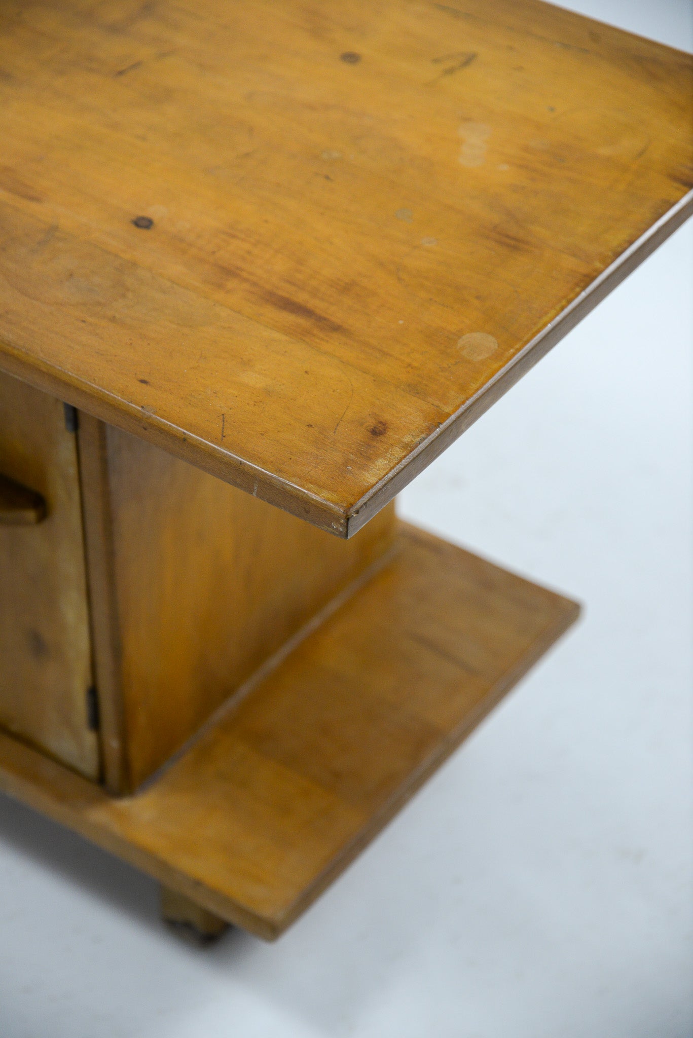 Wooden Side Table with Cabinet / 収納付きサイドテーブル