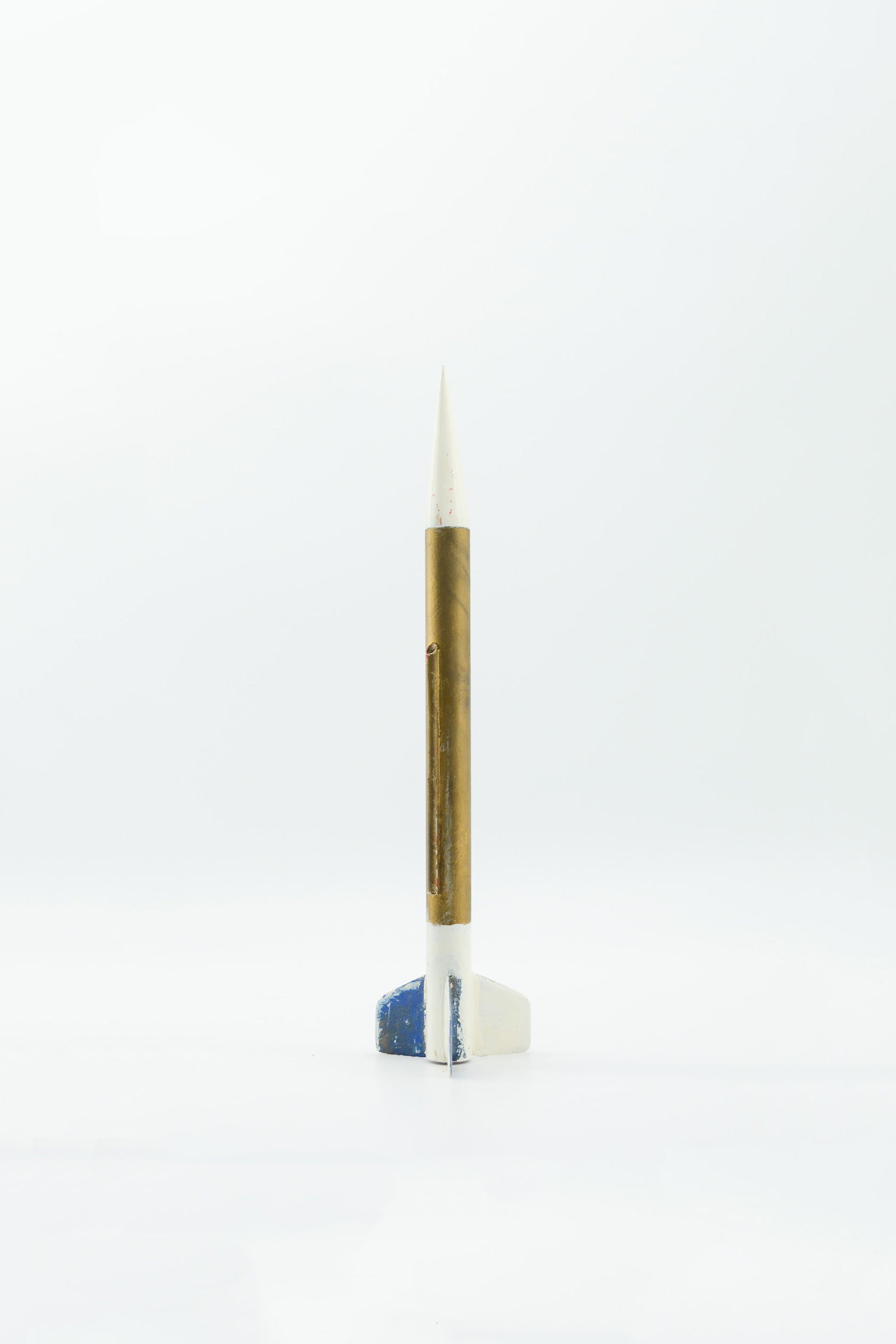 Retro Space Rocket (Gold/White/Blue) / ロケット オブジェ (金、白、青)