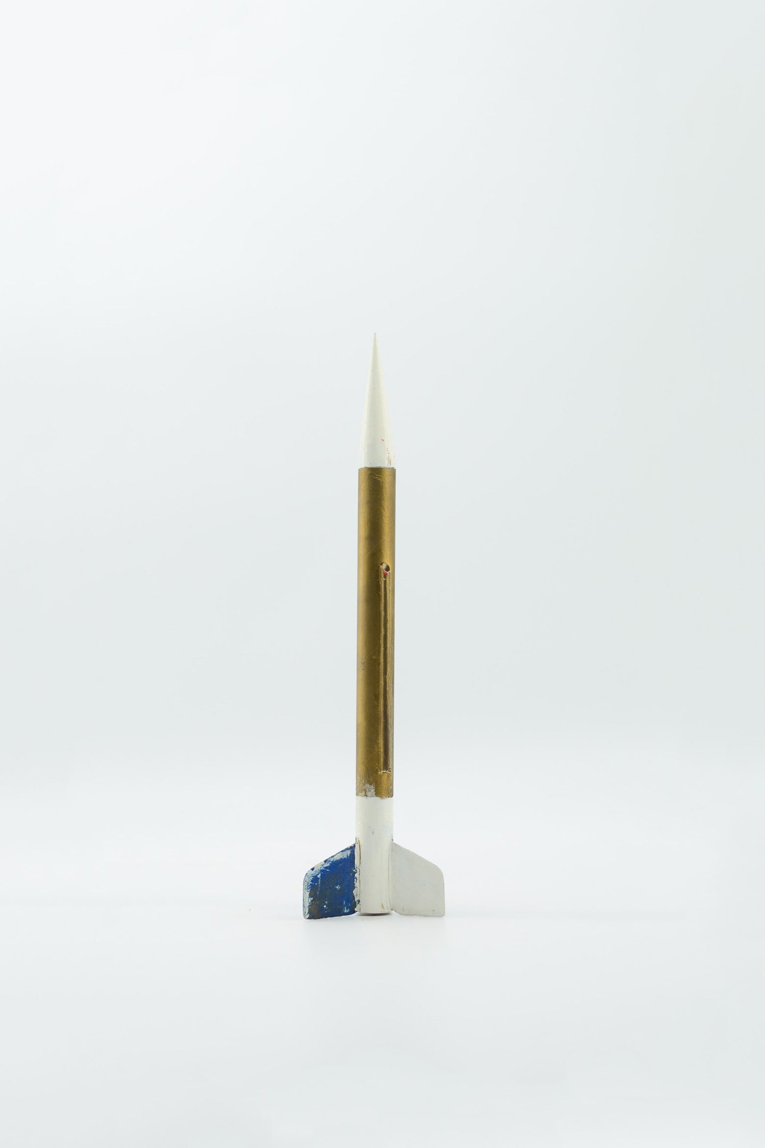 Retro Space Rocket (Gold/White/Blue) / ロケット オブジェ (金、白、青)