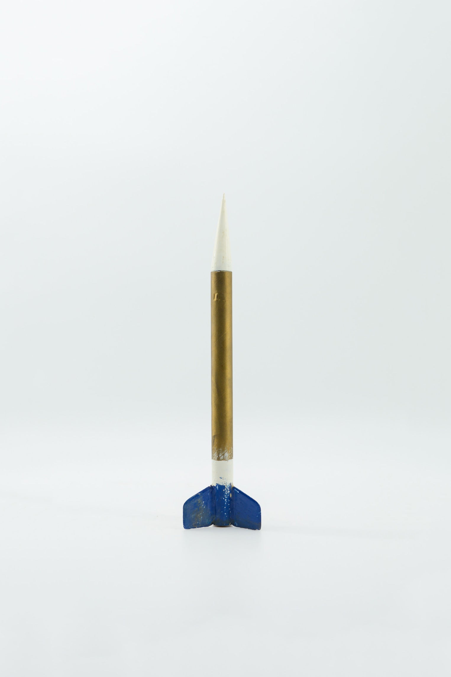 Retro Space Rocket (Gold/White/Blue) / ロケット オブジェ (金、白、青)