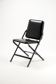 KRUEGER Black Fabric Metal Folding Chair / KRUEGER 黒ファブリック メタル折りたたみイス