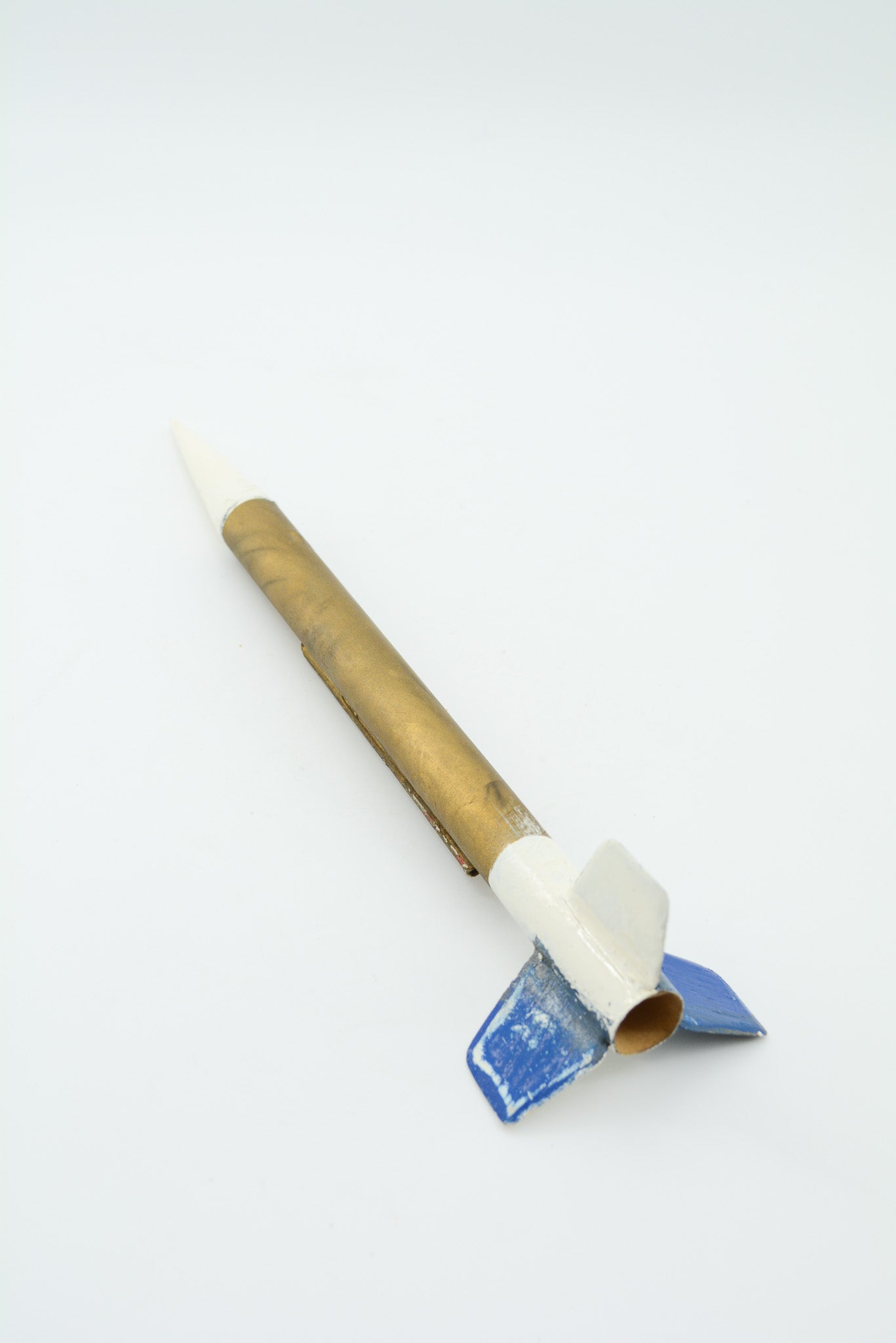 Retro Space Rocket (Gold/White/Blue) / ロケット オブジェ (金、白、青)