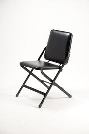 KRUEGER Black Fabric Metal Folding Chair / KRUEGER 黒ファブリック メタル折りたたみイス