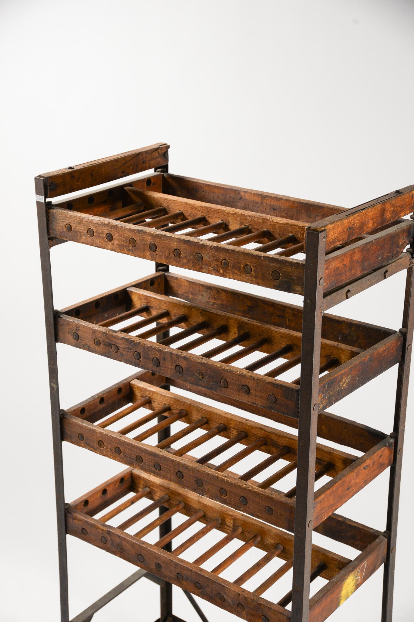 Vintage Wood &amp; Iron Shoes Rack / ヴィンテージ ウッド&アイアン シューズラック