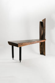 Handcrafted Live Edge Table with Sculptural Element / スカルプチュアル・ライブエッジ テーブル