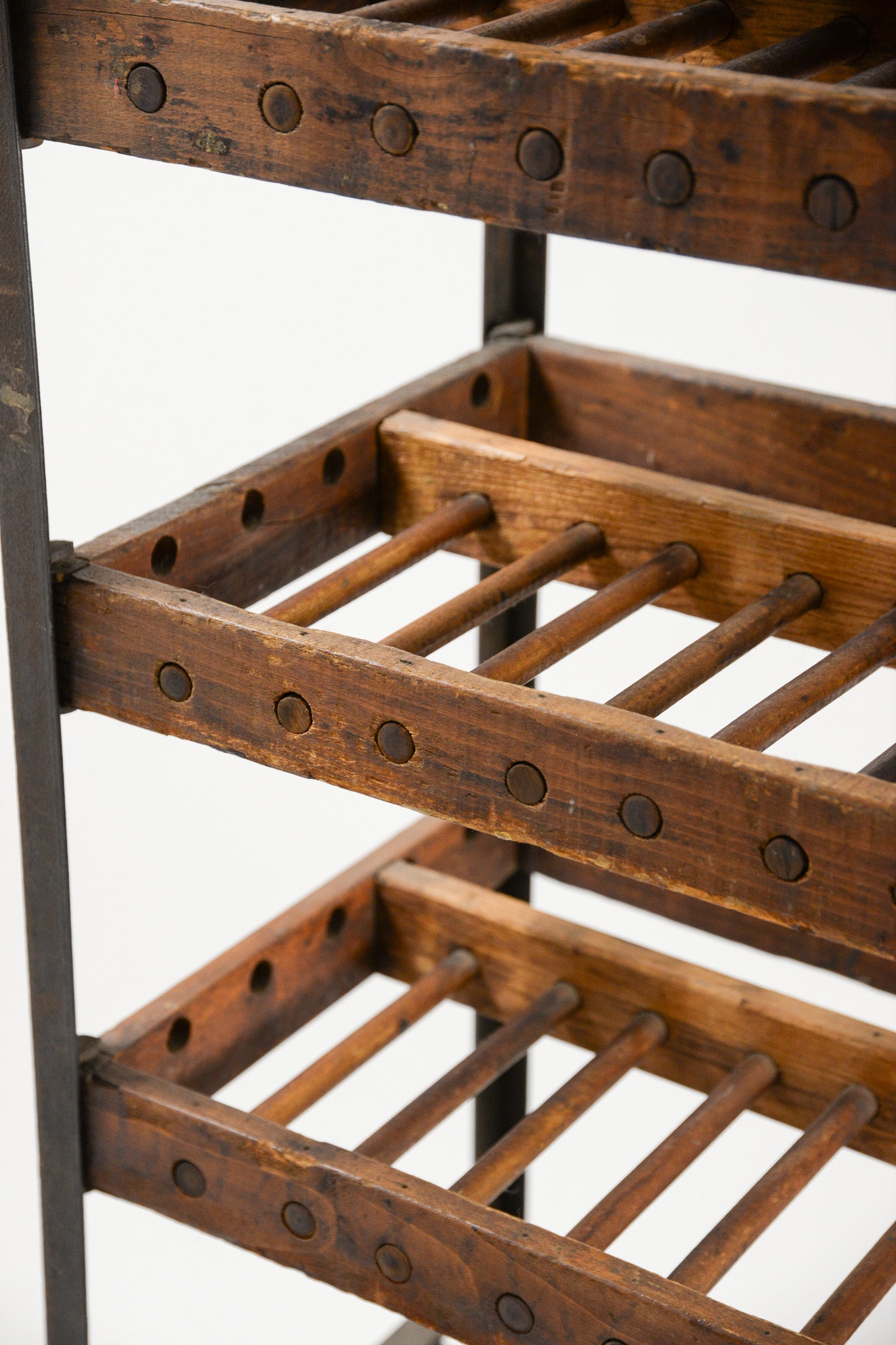 Vintage Wood &amp; Iron Shoes Rack / ヴィンテージ ウッド&アイアン シューズラック