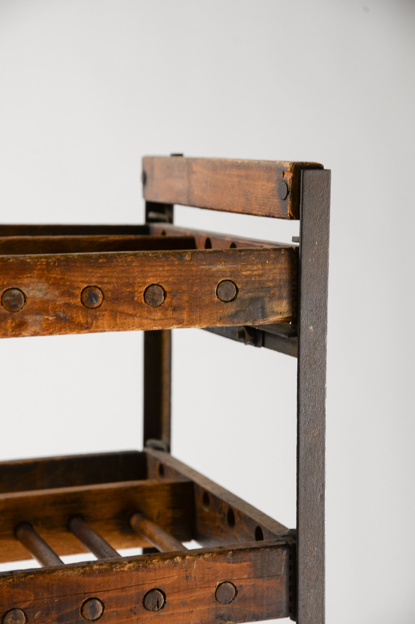 Vintage Wood &amp; Iron Shoes Rack / ヴィンテージ ウッド&アイアン シューズラック
