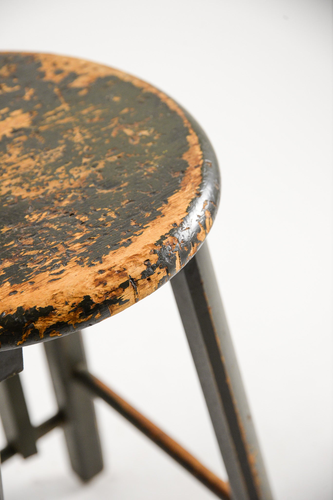 Vintage Wooden High Stool / ヴィンテージ 木製ハイスツール