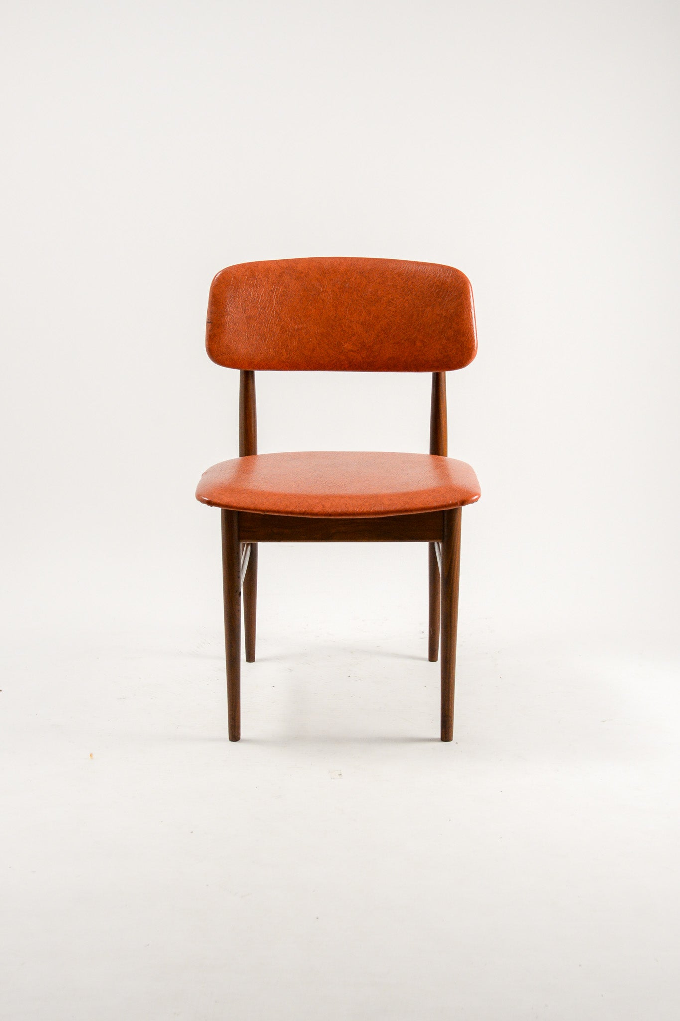 Dining Chair with Orange Faux Leather / ダイニングチェア（オレンジ