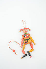 Wooden Jumping Jack Puppet "Jester" / 木製のあやつり人形（ピエロ）