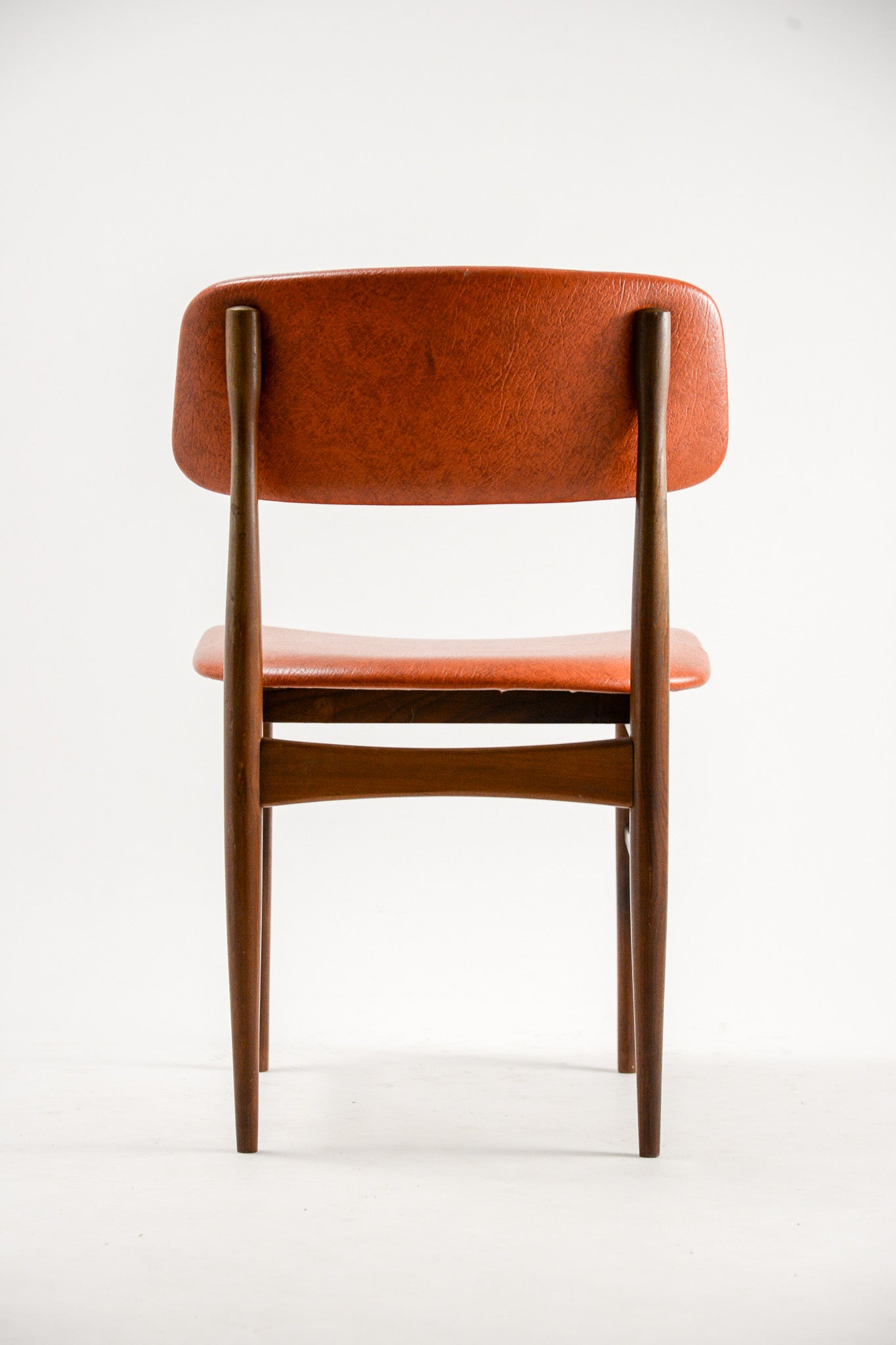Dining Chair with Orange Faux Leather / ダイニングチェア（オレンジフェイクレザー）