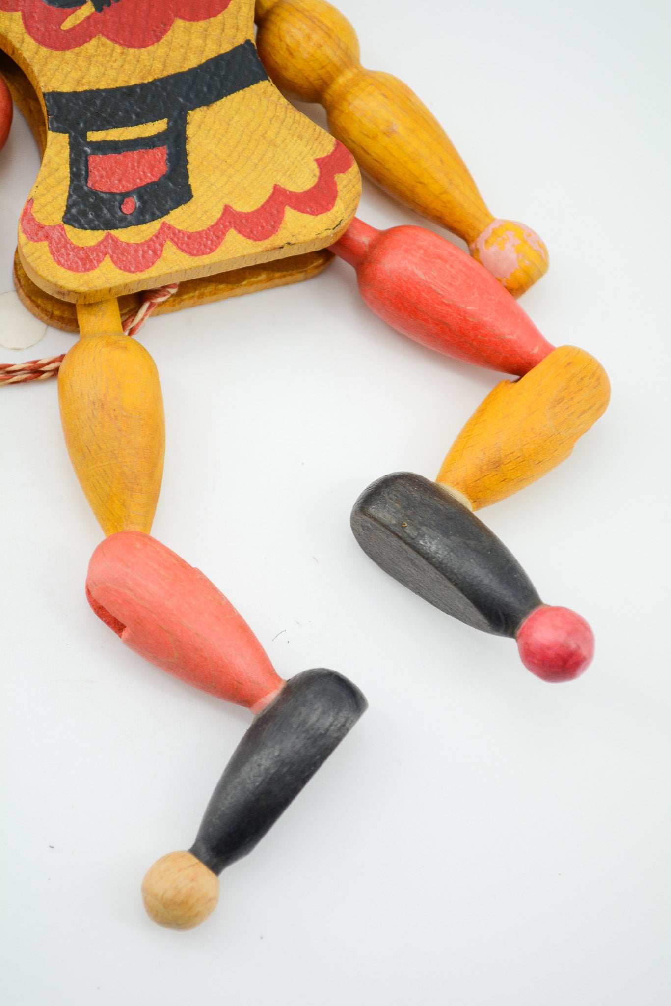 Wooden Jumping Jack Puppet "Jester" / 木製のあやつり人形（ピエロ）