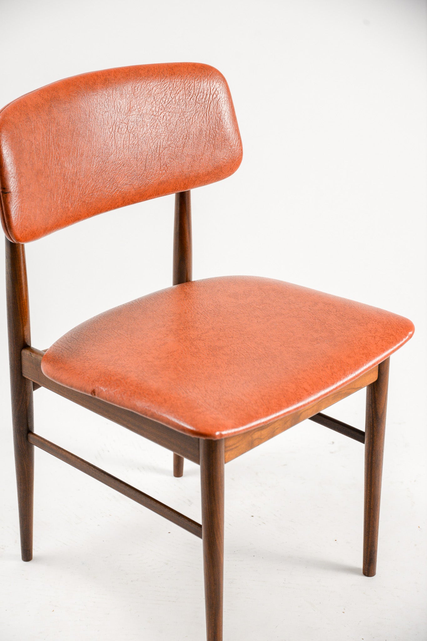 Dining Chair with Orange Faux Leather / ダイニングチェア（オレンジフェイクレザー）