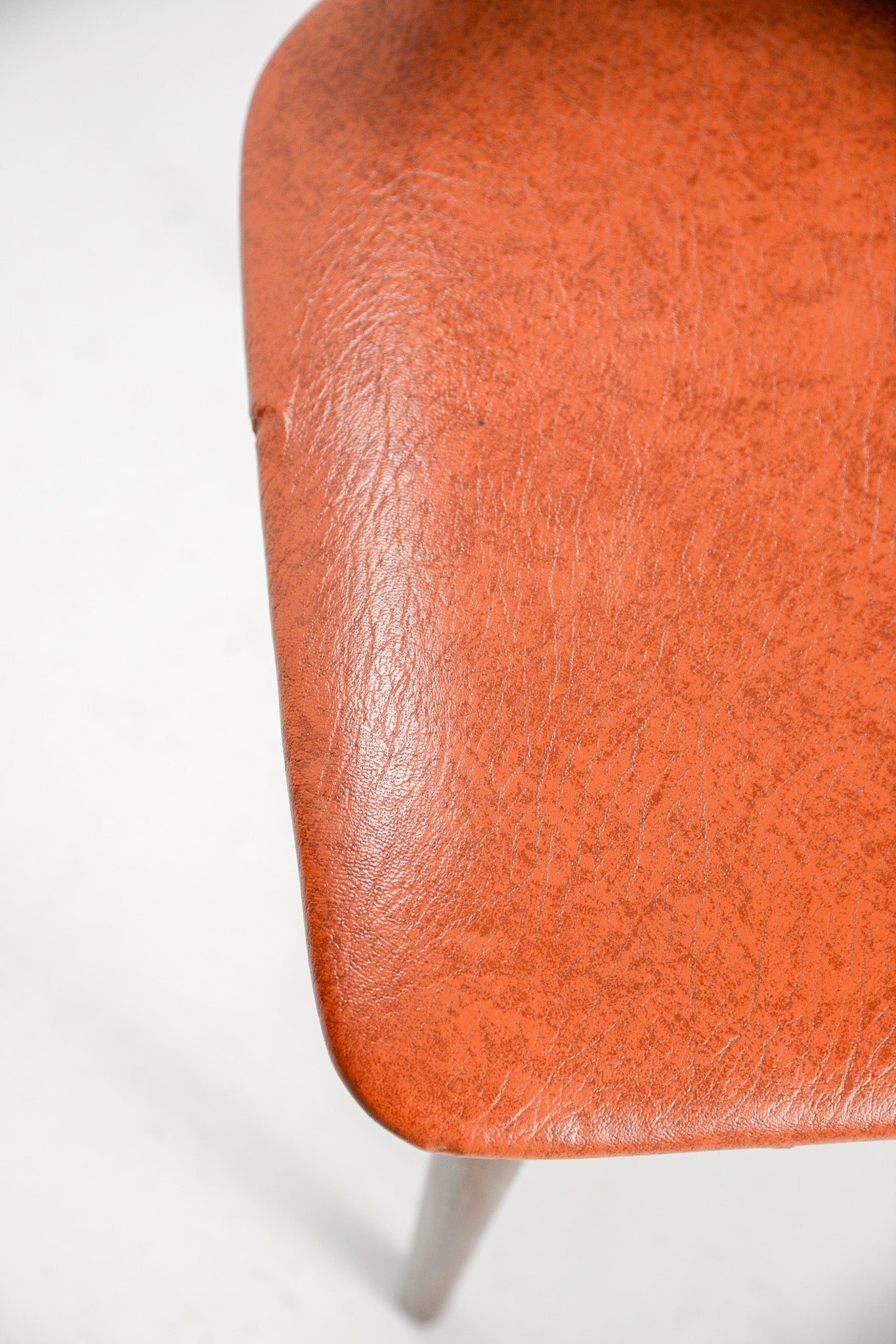 Dining Chair with Orange Faux Leather / ダイニングチェア（オレンジフェイクレザー）