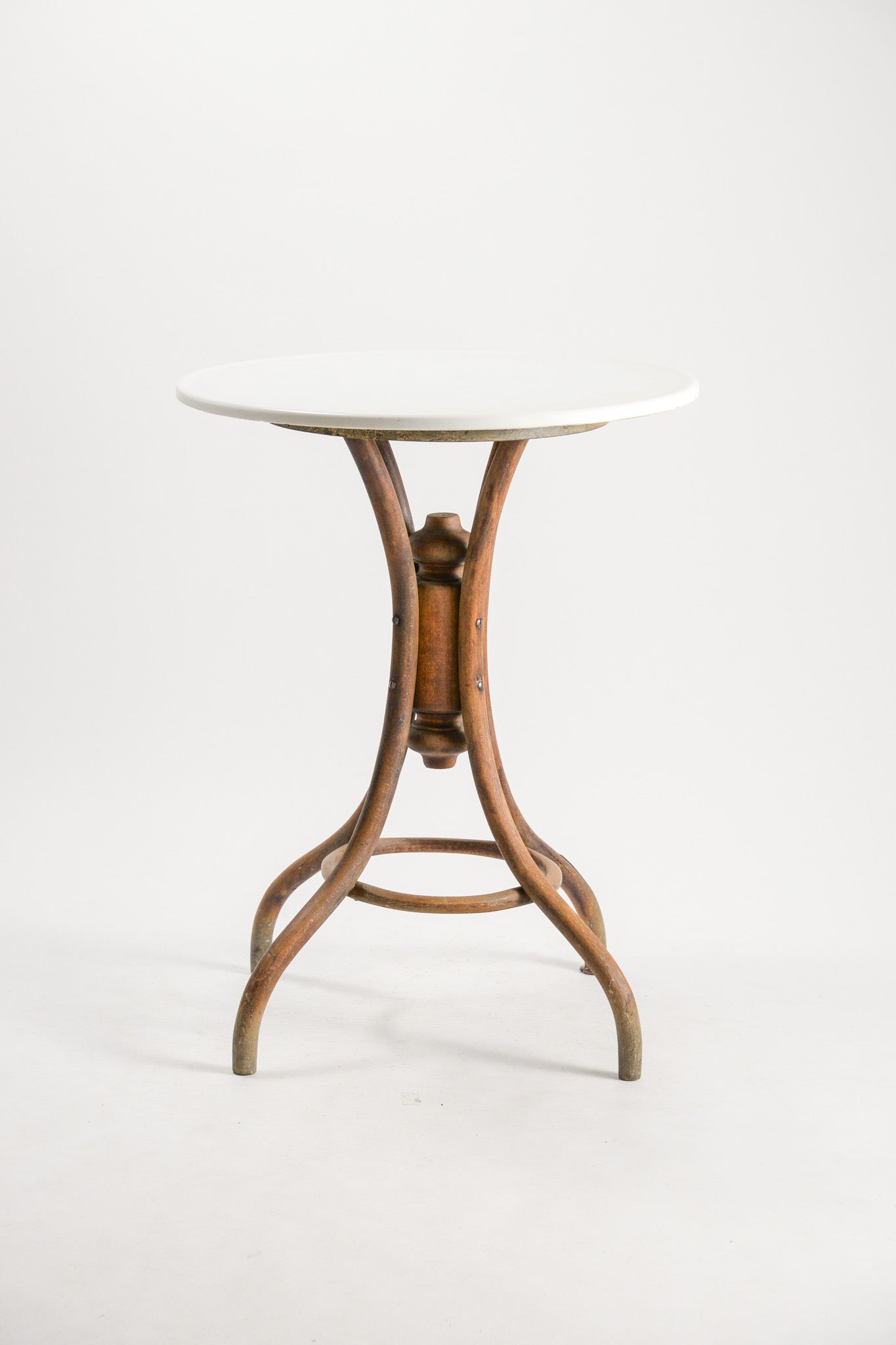 White Glass Top Bistro Table / 白いガラス天板のテーブル