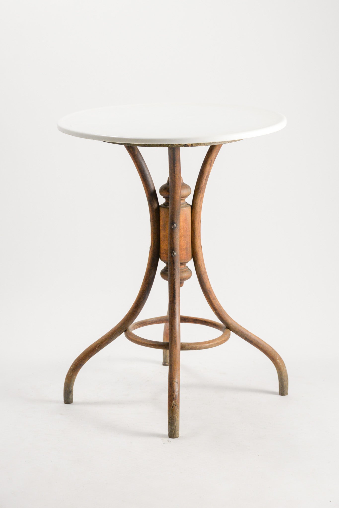 White Glass Top Bistro Table / 白いガラス天板のテーブル