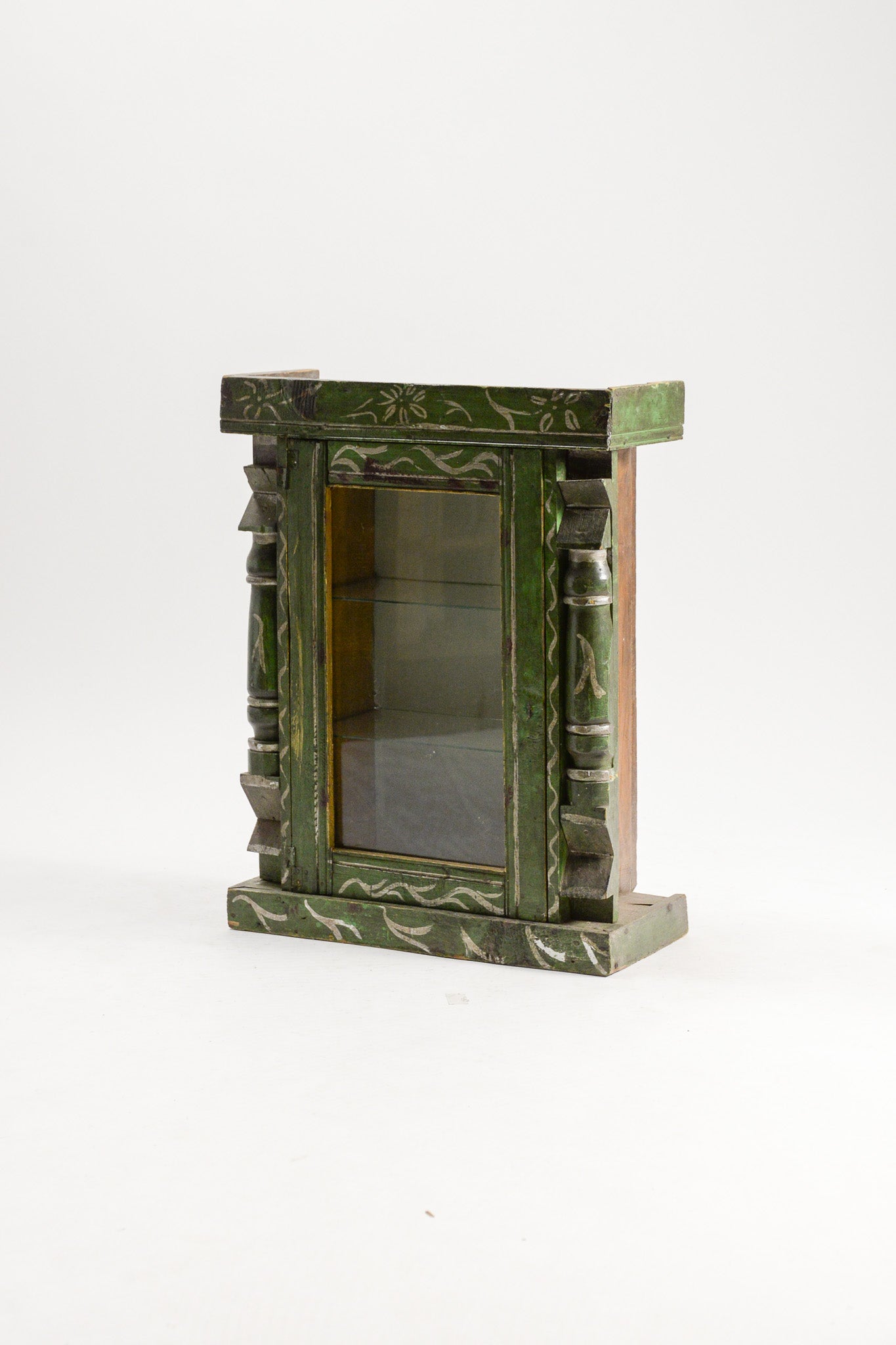 Green Wooden Glass Case / ガラスケース 緑木製