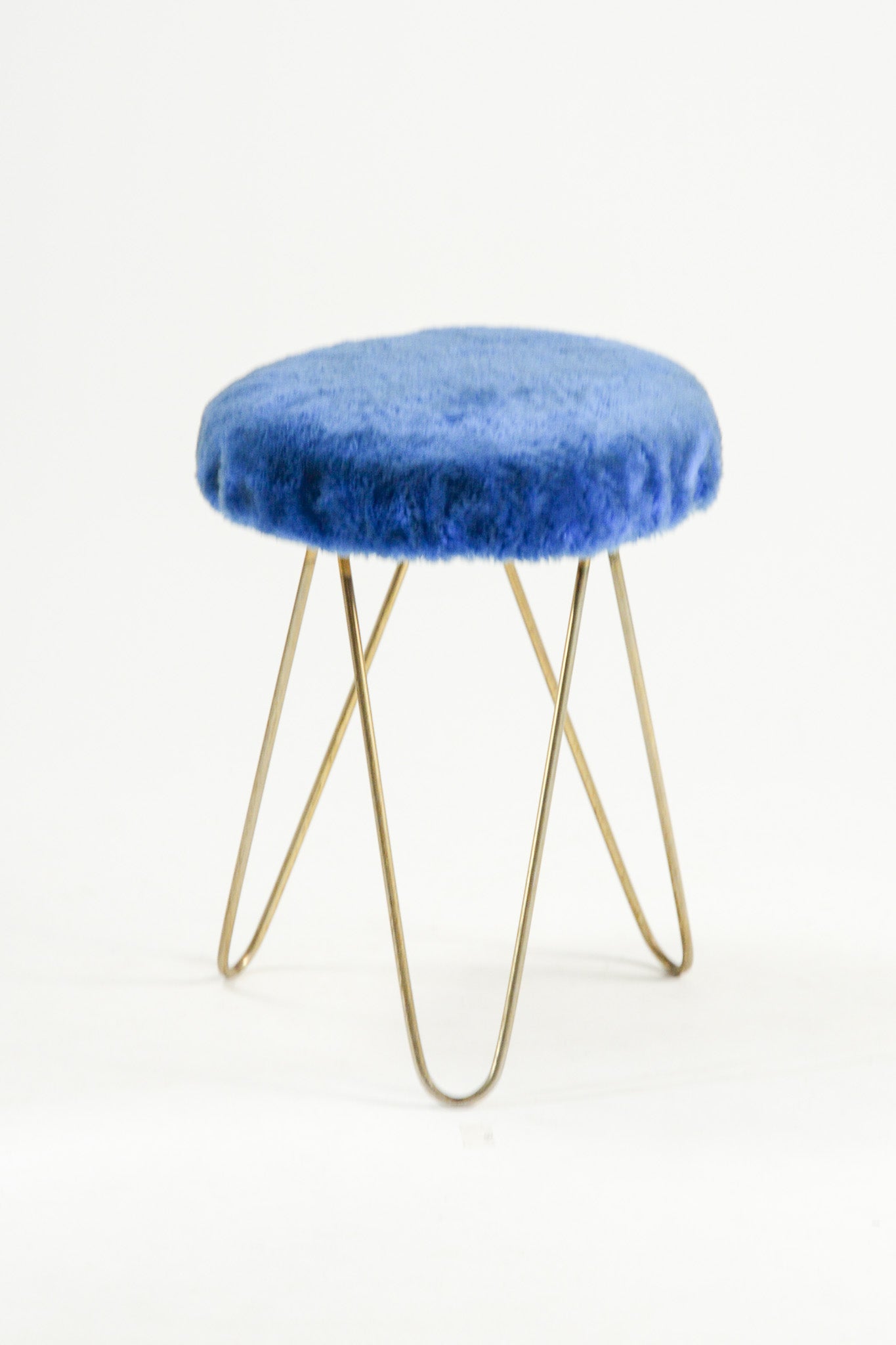 MOFU MOFU Stool Blue / モフモフ スツール（青×ゴールド）