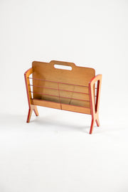 Vintage Wood & Red Wire Book Rack / ビンテージ ウッド×レッドワイヤー ブックラック