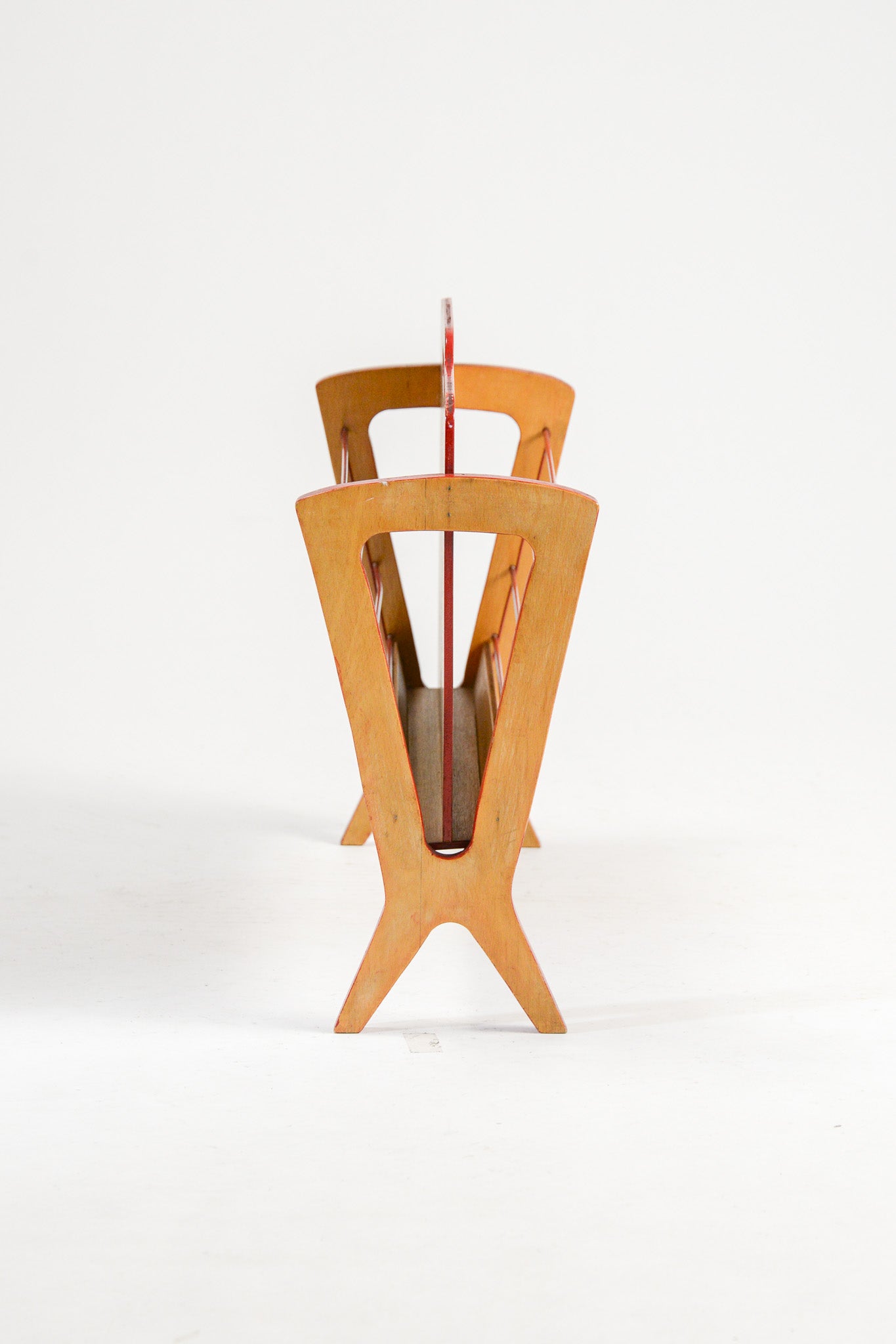 Vintage Wood & Red Wire Book Rack / ビンテージ ウッド×レッドワイヤー ブックラック