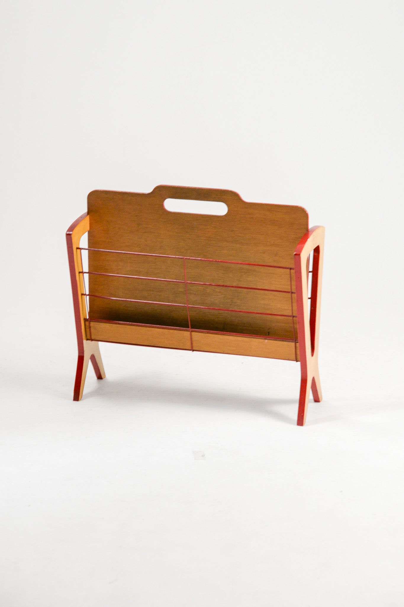 Vintage Wood & Red Wire Book Rack / ビンテージ ウッド×レッドワイヤー ブックラック