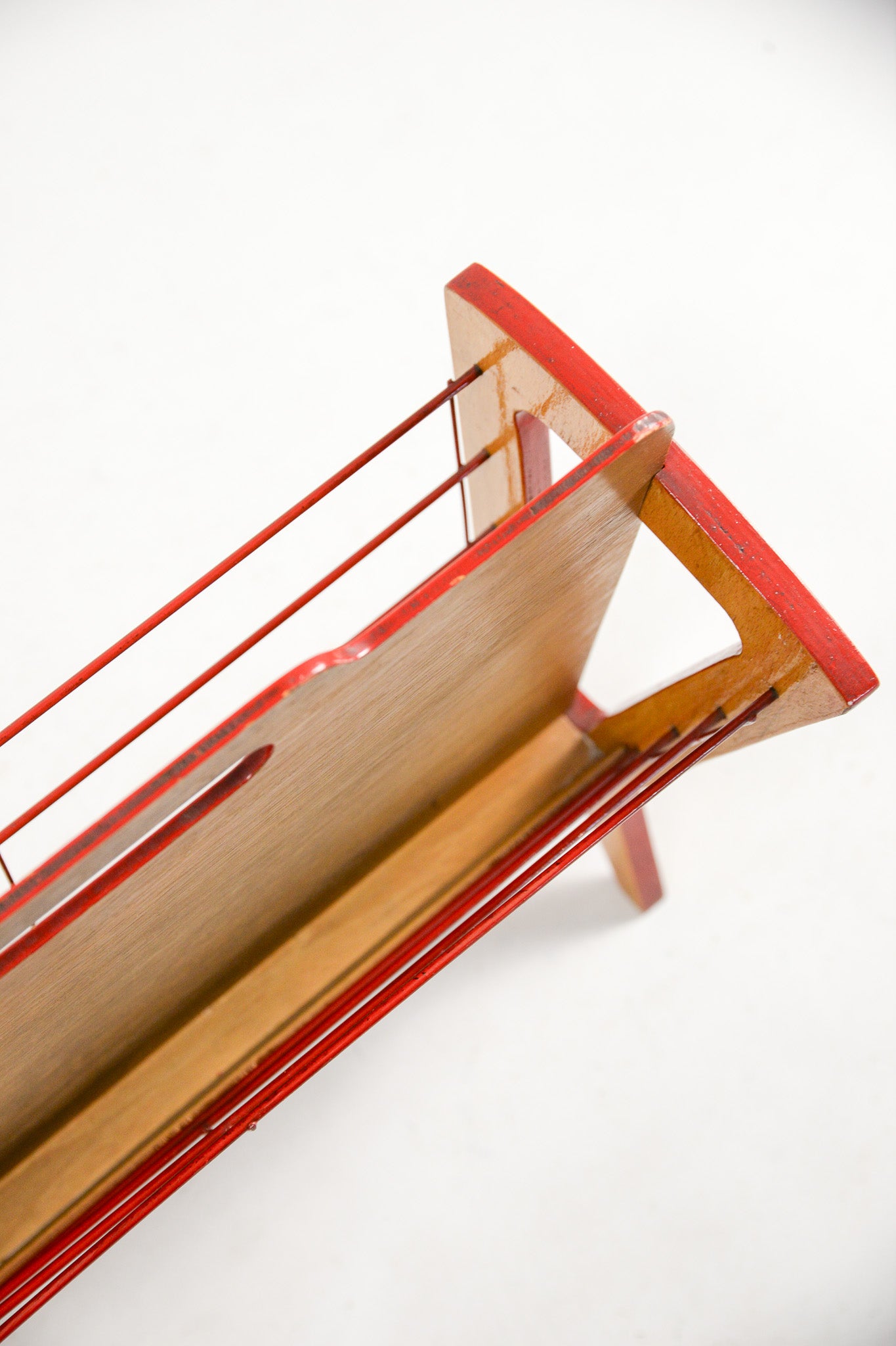 Vintage Wood & Red Wire Book Rack / ビンテージ ウッド×レッドワイヤー ブックラック