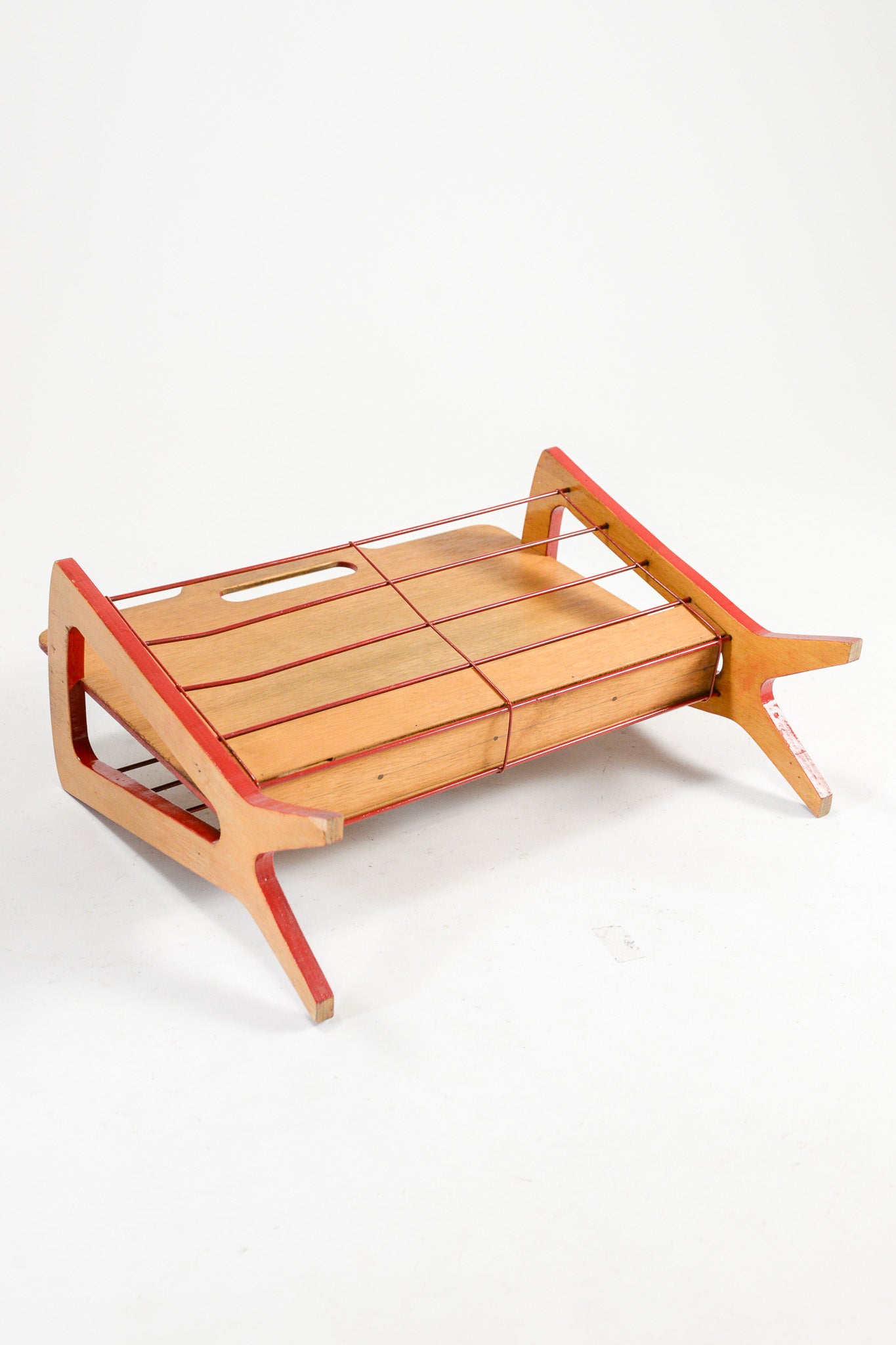 Vintage Wood & Red Wire Book Rack / ビンテージ ウッド×レッドワイヤー ブックラック