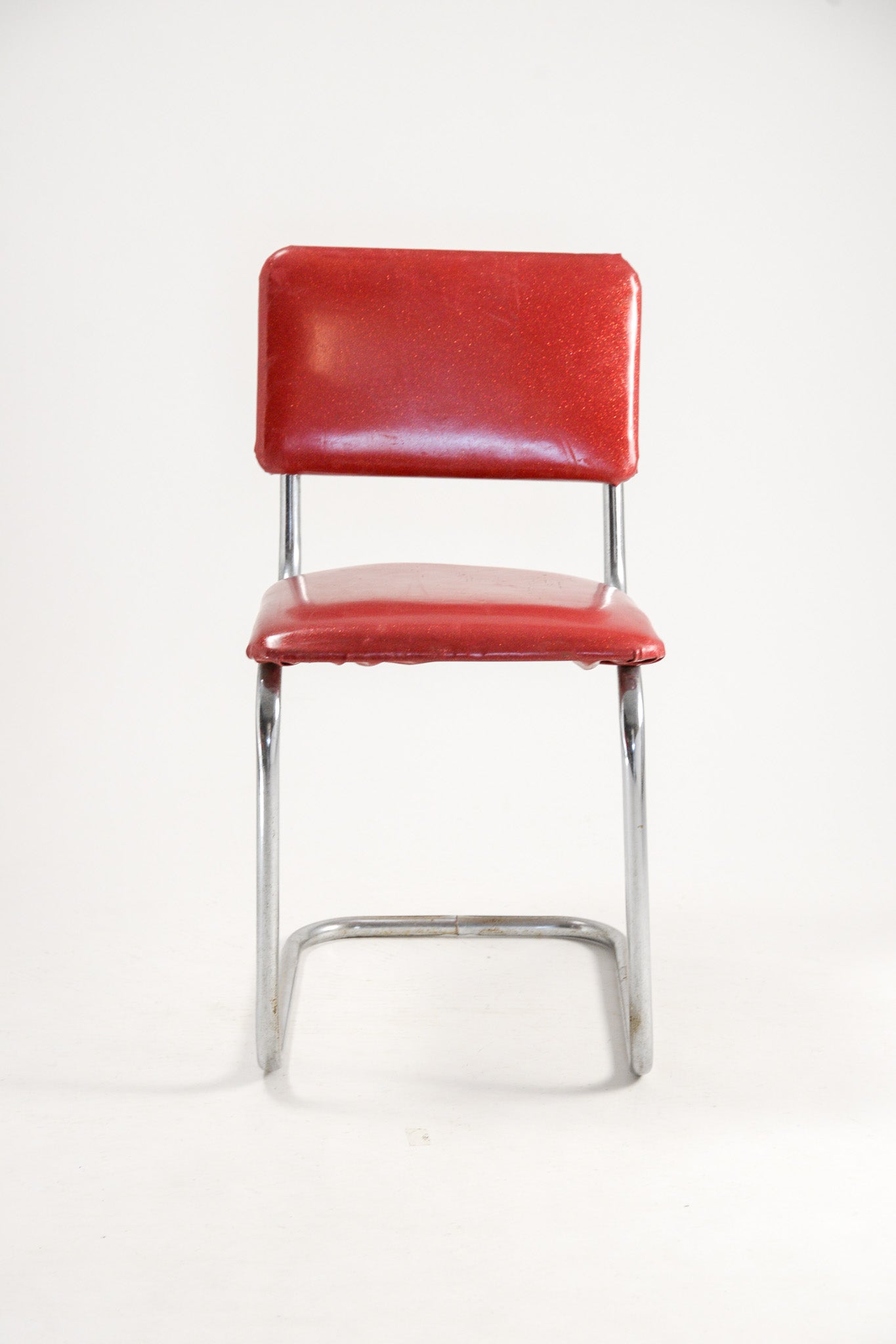 Vintage Red Lame Fabric Side Chair / 赤ラメファブリックチェア