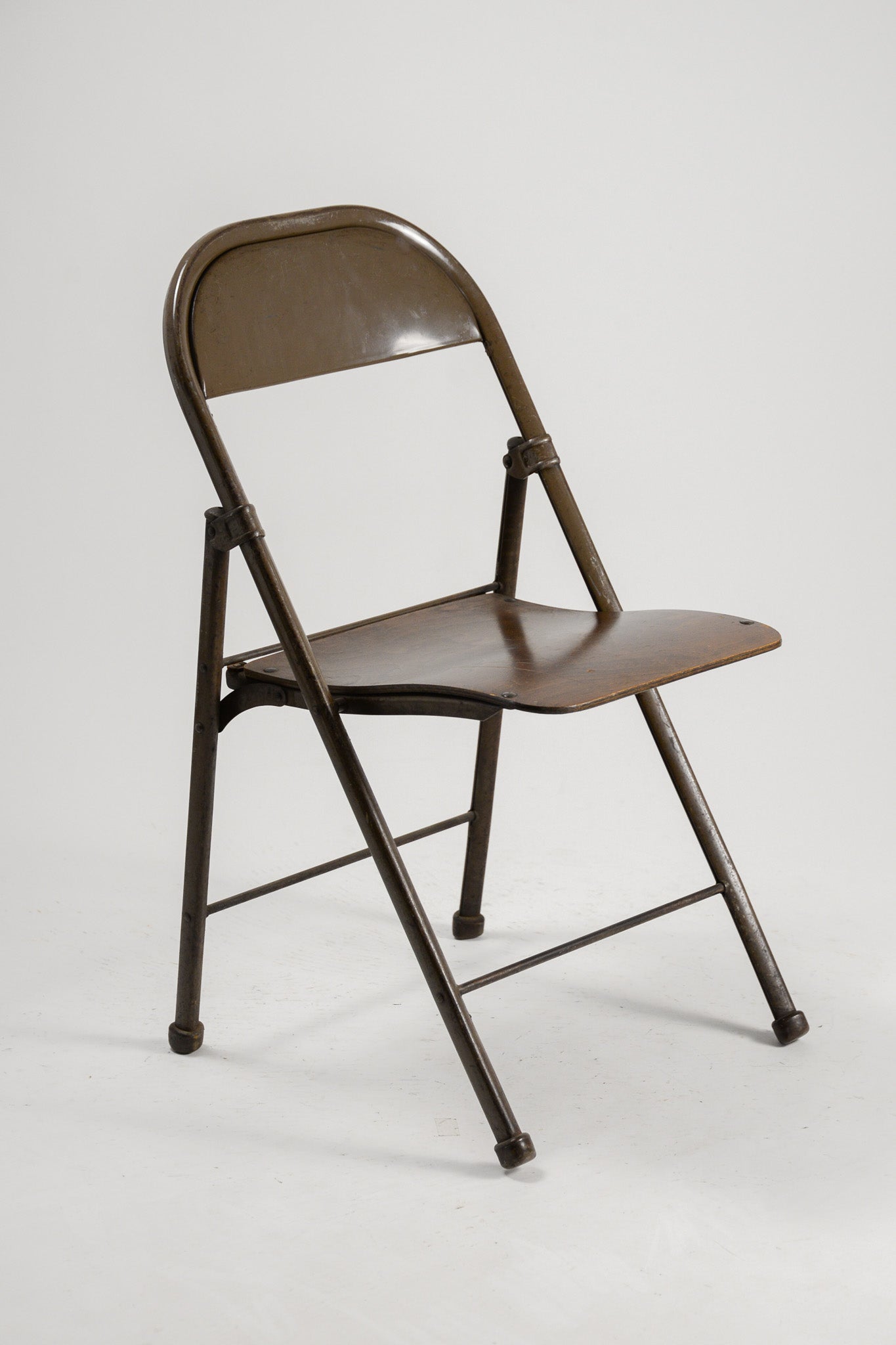 Folding Chair with Wood Seat &amp; Metal Frame / 木座面×メタル 折りたたみイス