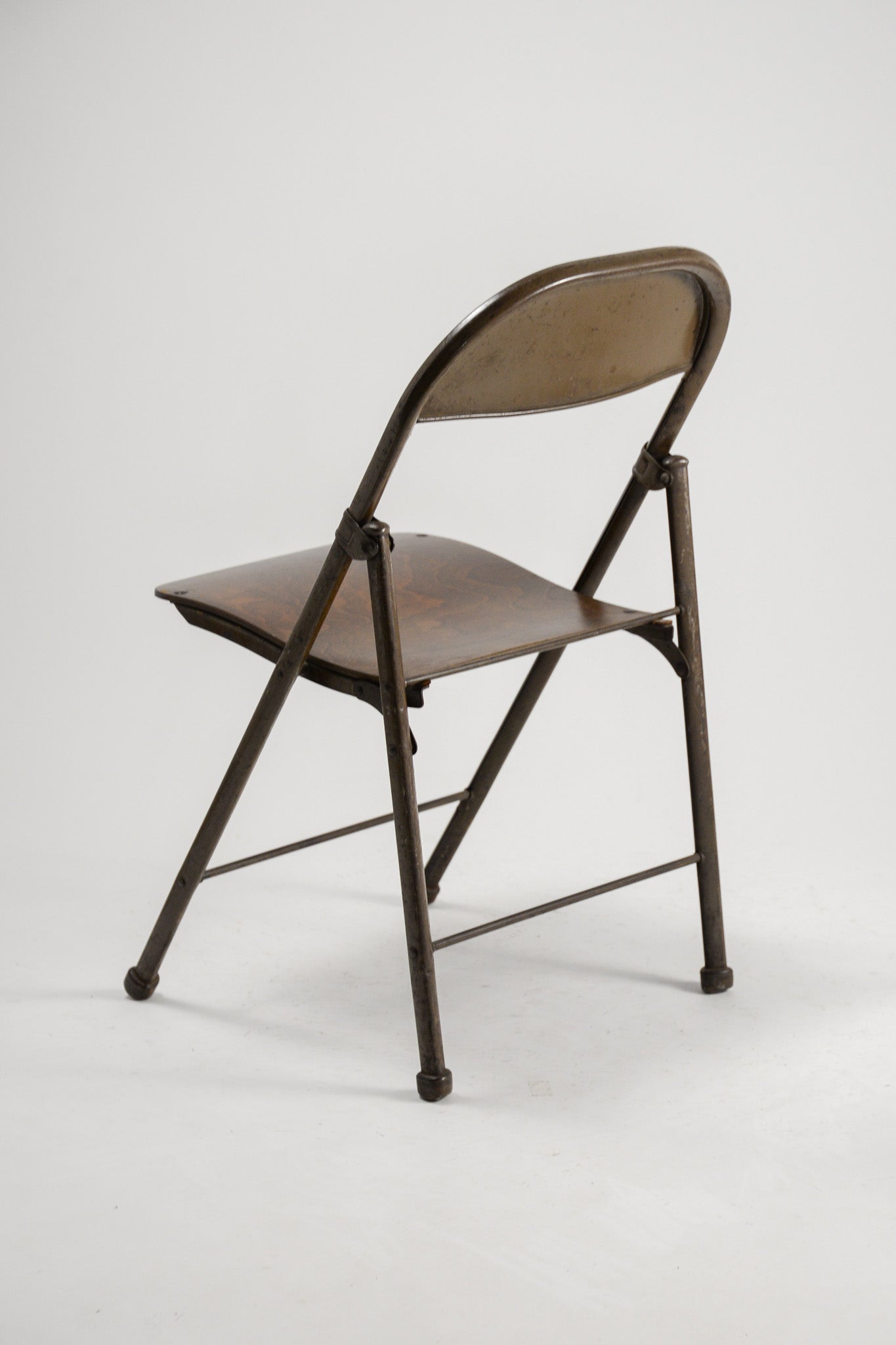 Folding Chair with Wood Seat &amp; Metal Frame / 木座面×メタル 折りたたみイス