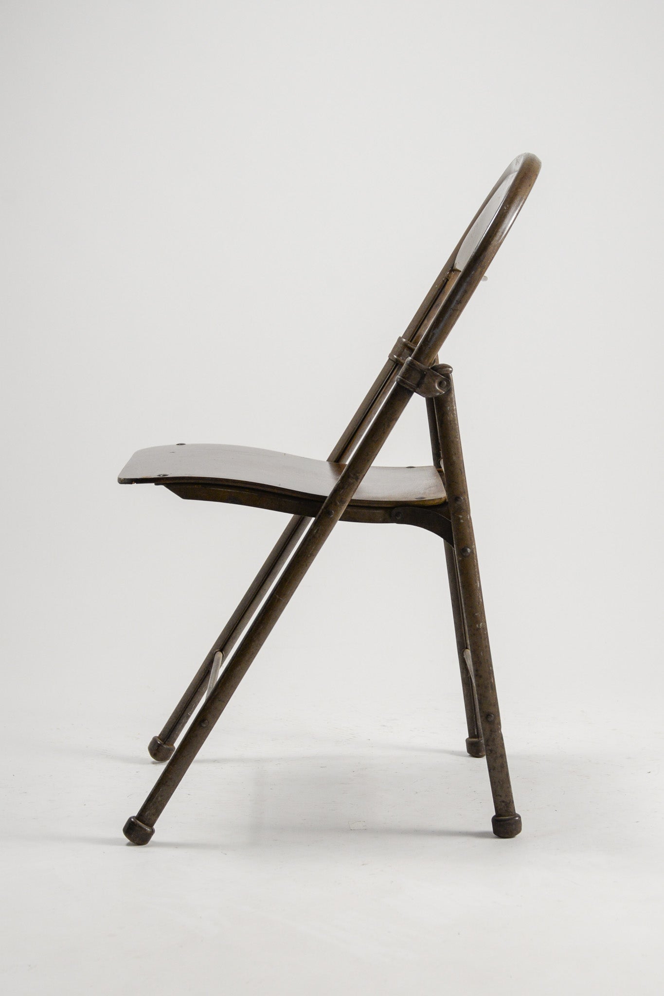 Folding Chair with Wood Seat &amp; Metal Frame / 木座面×メタル 折りたたみイス